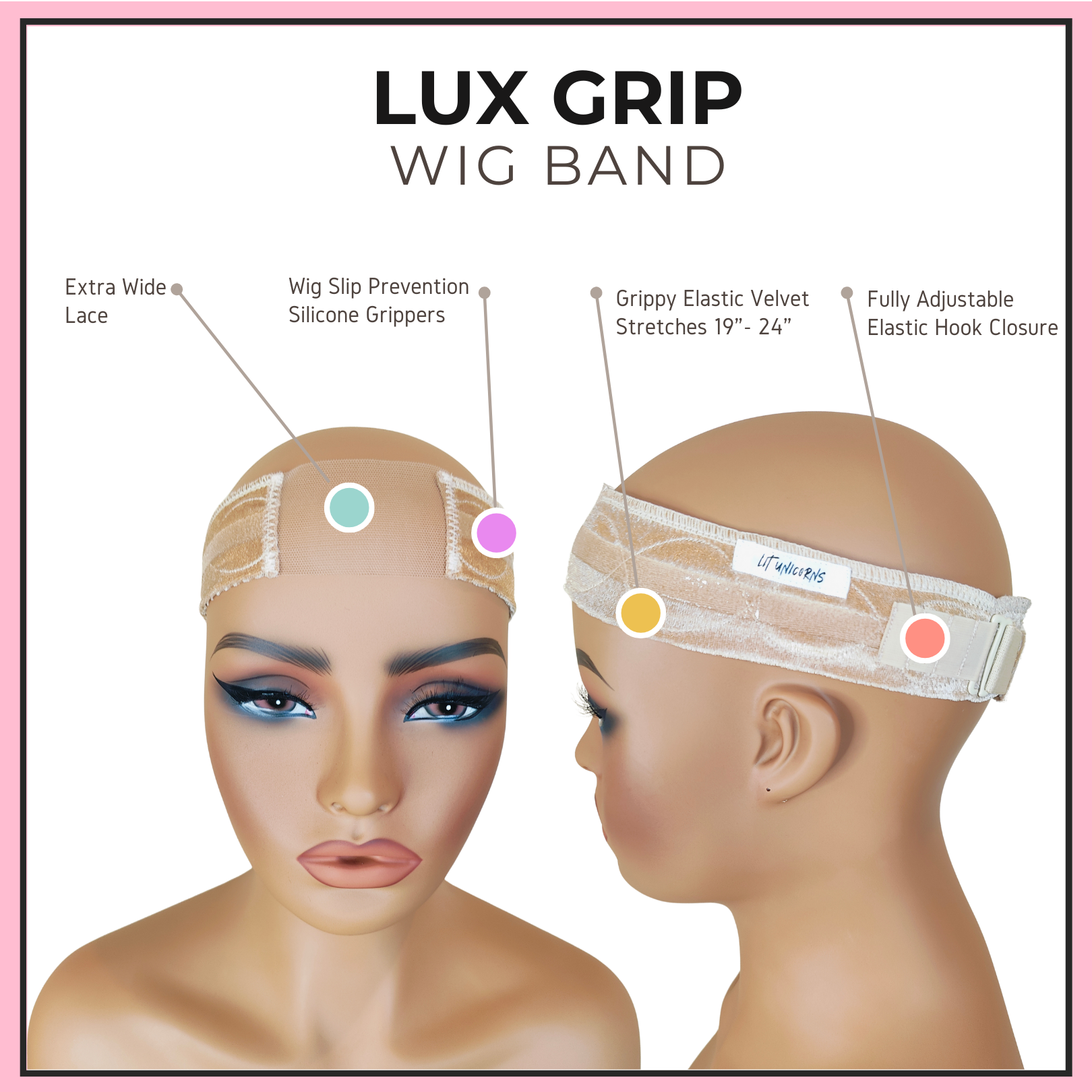 Lux Grip Band - Wide Lace - LIT UNICORNS