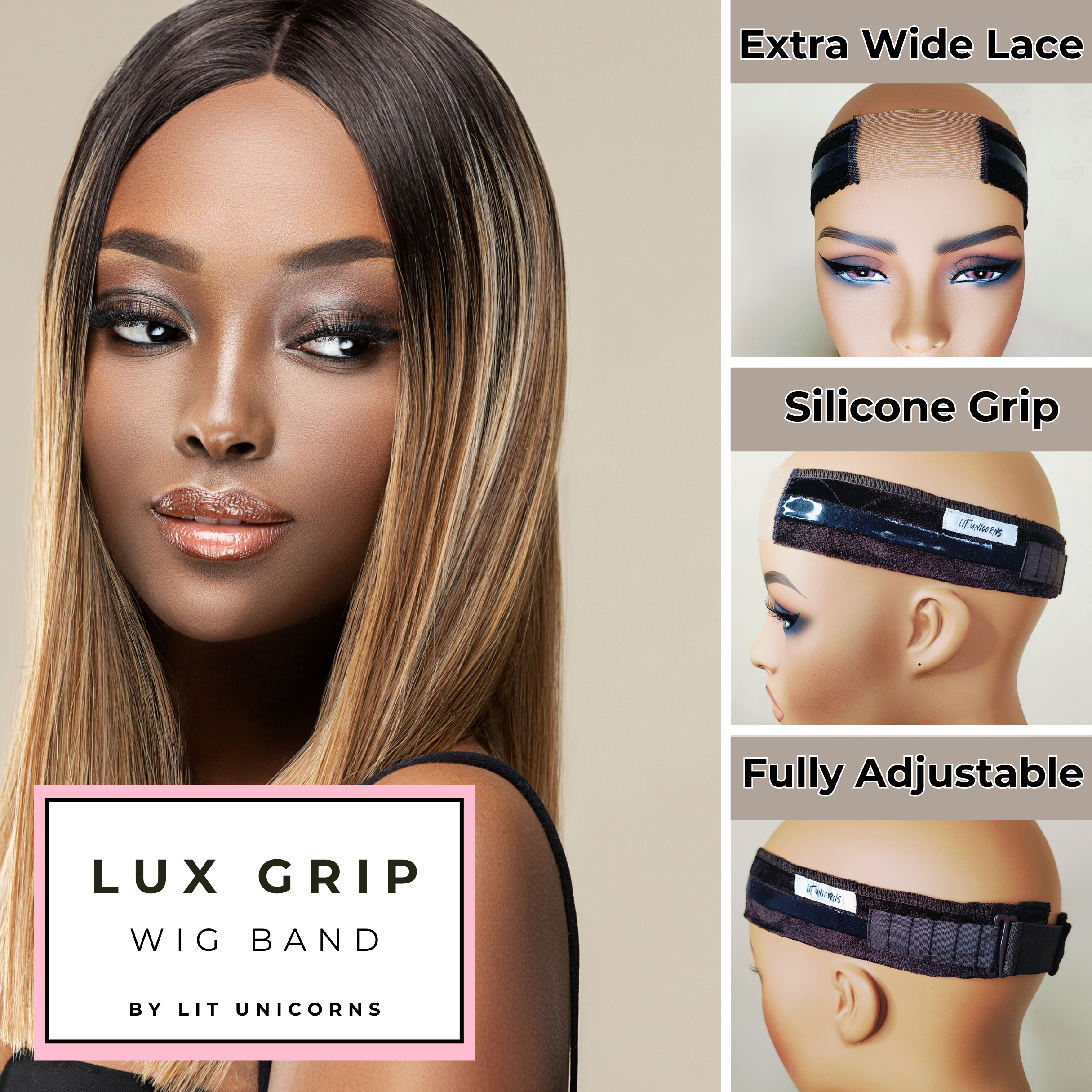Lux Grip Band - Wide Lace - LIT UNICORNS