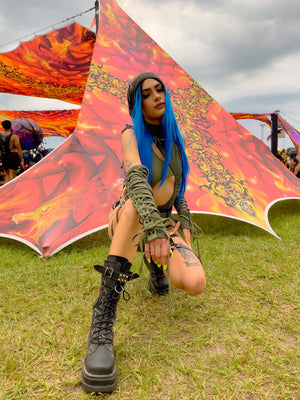 BLUETTE - Royal Blue Black Roots Straight - LIT UNICORNS