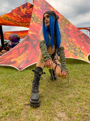 BLUETTE - Royal Blue Black Roots Straight - LIT UNICORNS