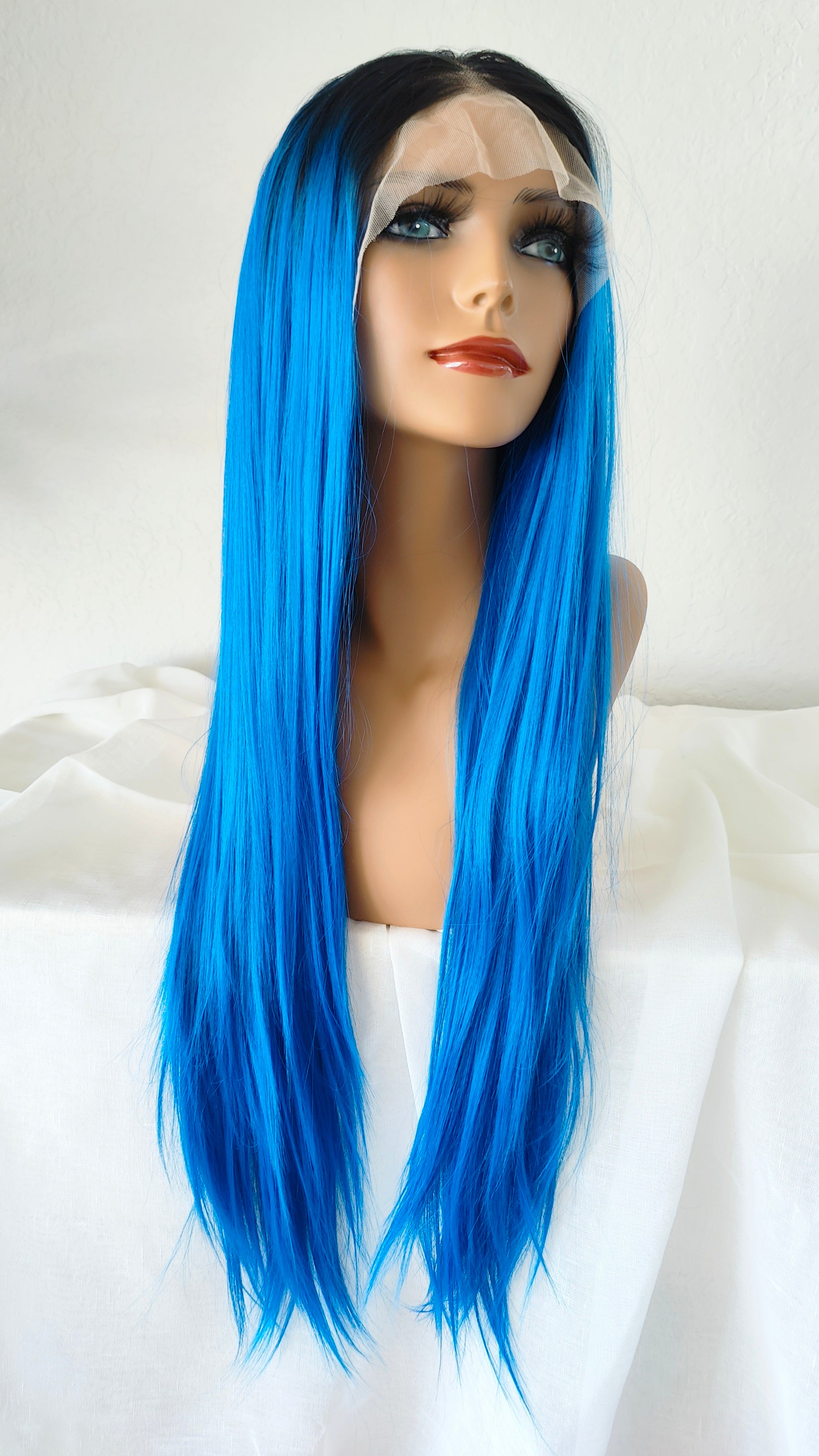 BLUETTE - Royal Blue Black Roots Straight - LIT UNICORNS